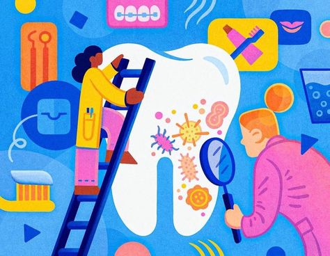 Teeth Illustration, Art Editorial, Dentist Visit, Crystal Makeup, Tooth Sensitivity, Best Health, Teeth Care, Health Magazine, Dental Clinic