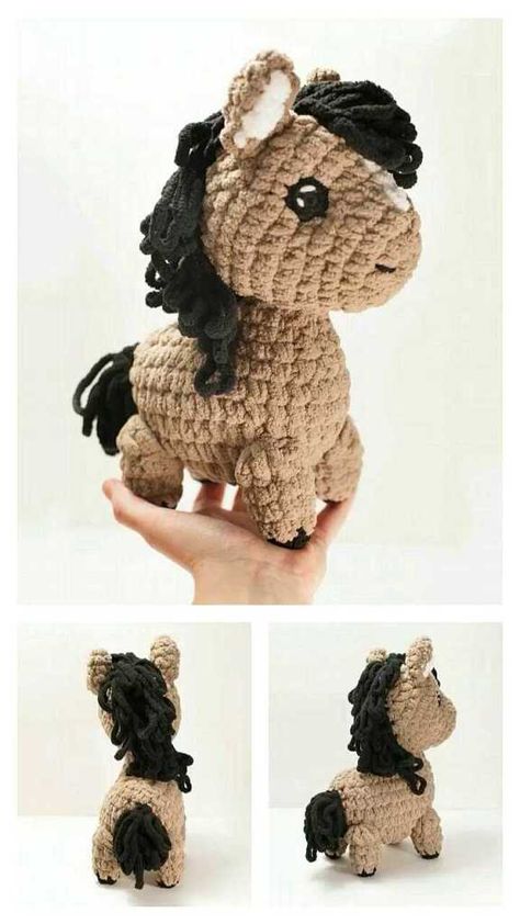 Donkey Amigurumi, Amigurumi Crochet Free Pattern, Crochet Farm Animals, Crochet Horse, Easy Crochet Animals, Crochet Animals Free Patterns, Crochet Boho, Crochet Animal Patterns, Fun Crochet Projects