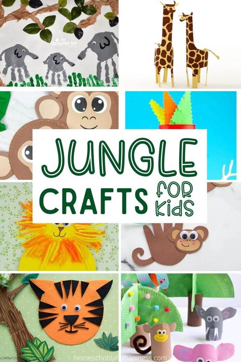 Jungle Crafts for Kids – Safari Animal Craft Ideas Jungle Crafts For Kids, Jungle Animal Crafts, Preschool Jungle, Safari Crafts, Jungle Crafts, Jungle Theme Classroom, Jungle Thema, Jungle Art, Vbs Crafts