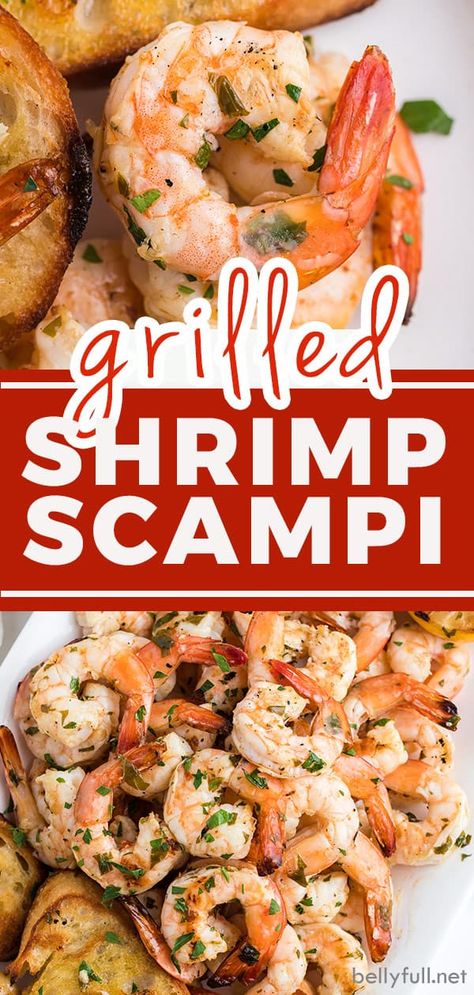 Grilled Shrimp Scampi Recipe, Grilled Garlic Shrimp, Grilled Shrimp Marinade, Easy Grilled Shrimp Recipes, Marinated Grilled Shrimp, Easy Shrimp Scampi, Shrimp Scampi Recipe, Bbq Shrimp, Seafood Entrees