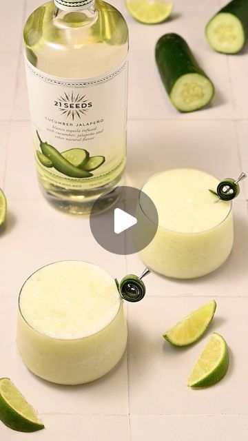 21Seeds Infused Tequila on Instagram: "Rally the group chat… a new frozen marg recipe just dropped 🫢  The Frozen Cucumber Coconut Margarita   Recipe:  🥒 4 ounces ice 🥒 1 cup chopped cucumber 🥒 2 ounces lime juice 🥒 1 ounce agave nectar 🥒 4 ounces Cucumber Jalapeno Blanco Tequila 🥒 4 ounces cream of coconut 🥒 Garnish with a cucumber spiral #21Seeds" Cucumber Spiral, Coconut Margarita Recipe, Marg Recipe, Infused Tequila, Cream Of Coconut, Coconut Margarita, The Group Chat, Lime Margarita, Frozen Margaritas