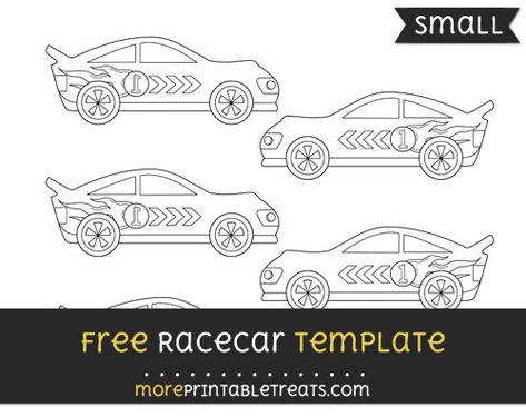 Free Racecar Template - Small Race Car Cutouts, Race Car Template Free Printable, Car Template Free Printable, Race Car Template, Ar Points, Car Template, Printable Stencil, Racing Theme, Template Free Printable