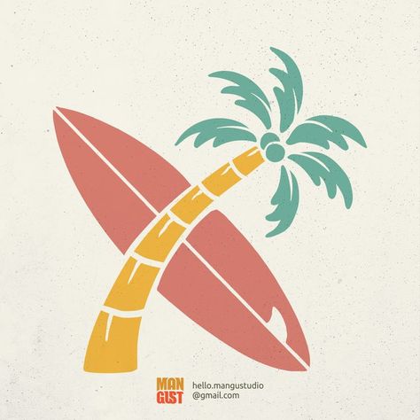 Summer Surf Club is a vintage illustration that is suitable for apparel or merchandise about summer, vacation, holiday, travel, beach, tropical, surfing, camping, palm trees, paradise, surfboard, coconut trees, island. Surf Design Graphic, Deco Surf, Surf Logo, Surf Room, Vintage Surfboards, Beach Logo, Palm Island, Surf Club, Coconut Trees