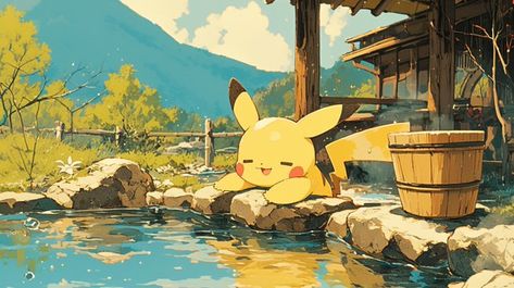 tarte sur X : "Pikachu at the hot spring https://t.co/RcThaLWgfX" / X Pokemon Laptop Background, Production Assistant, Pikachu Art, Pokemon Backgrounds, Cool Pokemon Wallpapers, Laptop Backgrounds, Computer Wallpaper Desktop Wallpapers, Pokemon Wallpaper, Pretty Pics