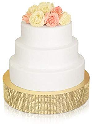 Amazon.com | " OCCASIONS" Bling Wedding Cake Stand (Holds 150 lbs), Cupcake Base, Decorating Party Centerpiece (12 inch Round, Gold): Cake Stands Blush Wedding Cake, Wedding Cake Stand Gold, Wedding Cake Base, Rhinestone Wedding Cake, Cheap Wedding Cakes, Rustic Wedding Cake Stand, Bling Wedding Cakes, Silver Cake Stand, Bling Cakes