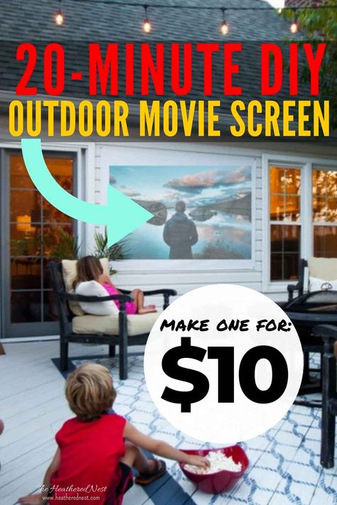 Now Is The Time To Make This Easy DIY Diy Outdoor Screen Movie, Diy Backyard Movie Screen, Backyard Movie Screen, Diy Movie Screen, Diy Backyard Movie, Projector Screen Diy, Diy Outdoor Movie Screen, Outside Movie, Backyard Movie Theaters