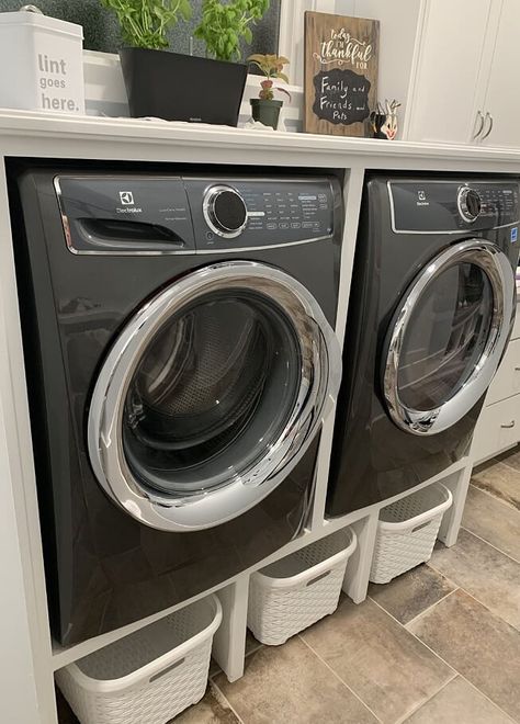 Front Loader Washer And Dryer, Laundry Room Basket Under Washer, Over Dryer Storage, Laundry Room Storage Under Washer And Dryer, Move Washer And Dryer, Platform Washer And Dryer, Under Washer Dryer Storage, Under Laundry Storage, Laundry Room Platform Ideas