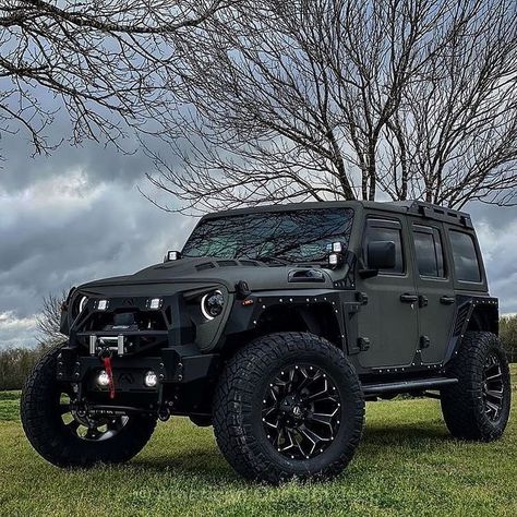 The Best Jeeps For You 🔥 on Instagram: “YES OR NO?🔥 . Use code "JEEPS" for 10% off every LED kit & Overland Rack @zroadzofficial . FOLLOW➡️ @total.exotics ⬅️ FOLLOW ➡️ @jeep.clips…” Matte Jeep Wrangler, Jeep Wrangler Matte Black, Black Rims Jeep, Jeep Unlimited, Black Jeep Wrangler, Jeep Wrangler Lifted, Jeep Lifestyle, Jeep Jku, Tactical Truck