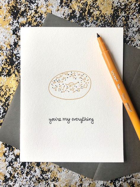 For people who love people who love bagels. Express your love with this letterpress greeting card. Random Cards For Boyfriend, Pun Anniversary Card, Happy Birthday Cards For Boyfriend Handmade, Pun Greeting Cards, Homemade Congratulations Cards, Homemade Greeting Cards Ideas, Cute Greeting Card Ideas, Cards Handmade For Boyfriend, Cute Homemade Birthday Cards