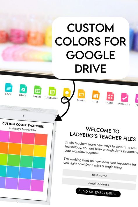 Grab a copy of these custom colors to brighten up your teacher work in Google Docs, Google Slides, and Google Sheets! Head to this page to add a copy to your Google Drive (along with the quick steps to add them instantly!)... Google Sheets Templates, Teacher Work, Powerpoint Tutorial, Teacher Tech, Teacher Boards, Teaching Technology, Teacher Technology, School Technology, Instructional Coaching