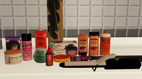 AfroPlumbobs 4T2 Ethnic Hair Care Set - The Afro Gamer Sims 4 Cc Clutter Hair Products, Sims 4 Hair Care Clutter, Sims 4 Cc Hair Products, Sims 4 Hair Products Clutter, Sims 4 Hair Clutter, Sims 4 Hair Clutter Cc, Sims 4 Hair Salon Cc Clutter, Afro Hair Sims 4 Cc, Sims 4 Afro Hair