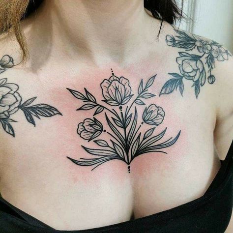 Tattoo Peito, Optical Illusion Tattoo, Chest Tattoos For Women, Line Art Tattoos, Dream Tattoos, American Traditional Tattoo, Feminine Tattoos, Dope Tattoos, American Traditional