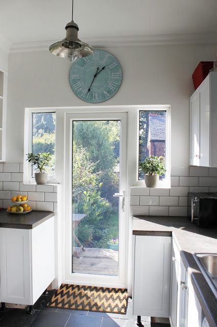 Kitchen Subway Tiles, White Subway Tile Kitchen, Real Kitchen, Turquoise Accents, Galley Kitchen, Progress Report, Subway Tiles, Kitchen Extension, Kitchen Doors