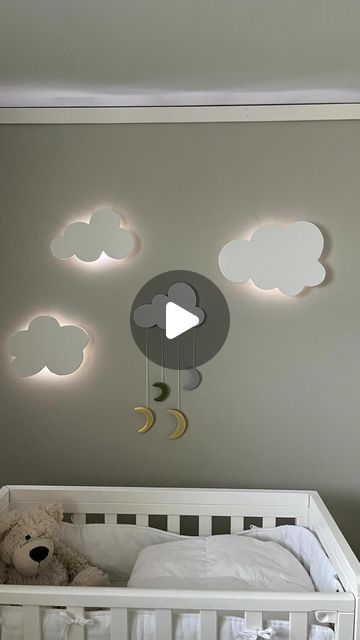 ODA EMILIE on Instagram: "DIY; lamper til barnerommet 🌙🤍   _ #diy #baby #interior #design #interiordesign #lampe #cloud #barnerom #diyideas" Cloud Light Nursery, Baby Room Lamp, Cloud Lights Diy, Diy Nursery Lamp, Kids Lamp Diy, Cloud Lamp Diy, Diy Cloud Light, Baby Room Lamps, Ceramic Lights