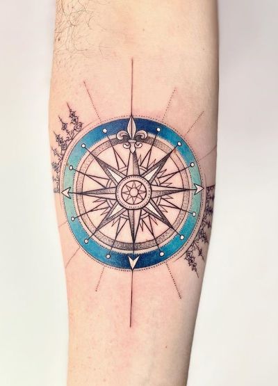 Geometric Compass Tattoo Ancient Compass Tattoo, Geometric Compass Tattoo, Geometric Compass, Compass Drawing, Compass Tattoo, Fun Ideas, Compass, Cool Tattoos, Tattoos