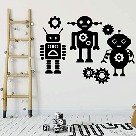 Robots Party Theme, Robot Decor, Unique Utensils, Robot Decorations, Playroom Decoration, Beauty Nails Design, Boy Decor, Games Room, Classroom Walls