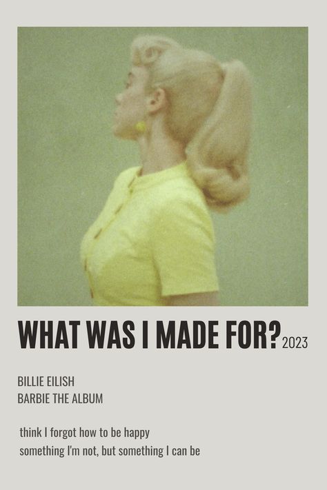 #songposter #polaroidposter #poster #song #BillieEilish #TV #GuitarSongs #NDA #Happierthanever #Billie #BillieEilishposter #EverythingIWanted #barbie #WhatWasIMadeFor Picture Song, Printable Wall Collage, Music Poster Ideas, Vintage Music Posters, Film Posters Minimalist, Music Poster Design, Taylor Swift Posters, Music Album Covers, Music Album Cover