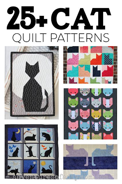 Themed Quilts, Cat Quilt Block, Cat Quilts, Cat Quilt Patterns, Colorful Hairstyles, Cat Applique, Quick Quilt, Quilt Square Patterns, Pattern Cat