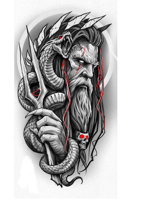 Greek Mythology Hades Tattoo, Hades Tattoo Design, Traditional Viking Tattoos, Hades Tattoo, Mystical Tattoos, Full Leg Tattoos, Compass Tattoo Design, Half Sleeve Tattoos For Guys, Mythology Tattoos