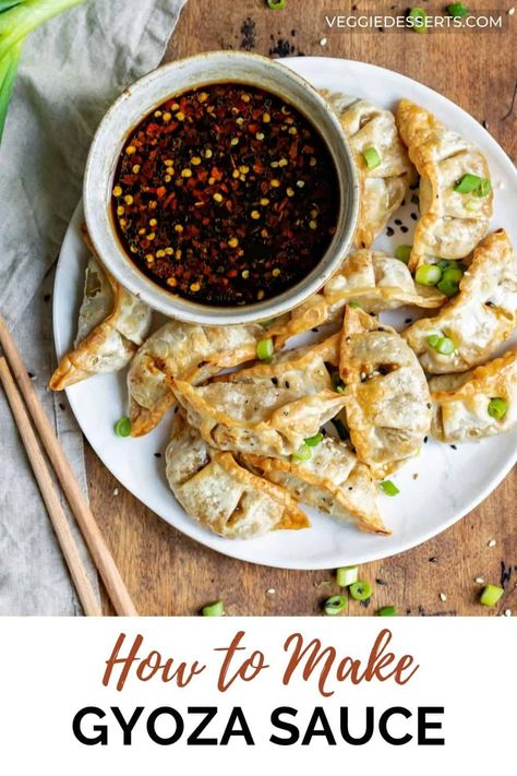 Make Gyoza Sauce from scratch using simple ingredients in just a few easy steps. It's a flavorful sauce that's perfect for any dumplings! Potstickers In Air Fryer, Chicken Recipes For Lunch, Gyoza Dipping Sauce, Asian Dumpling Recipe, Gyoza Sauce, Homemade Gyoza, Frozen Potstickers, Veggie Desserts, Potstickers Recipe