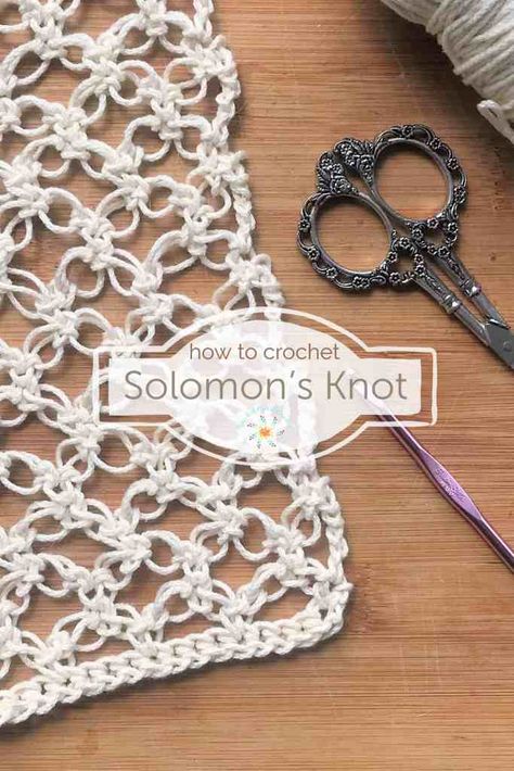 Lovers Knot Crochet Pattern, Net Crochet Stitch, Crochet Solomons Knot, Lovers Knot Crochet, Lovers Knot, Gold Crochet, Crochet Knit Blanket, Real Nails, Foundation Single Crochet