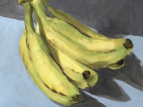 Art | Artfully Walls Painting Banana, Banana Painting, Banana Art, Still Life Fruit, Green Banana, Fruit Painting, Daily Painting, Painting Still Life, Still Life Art