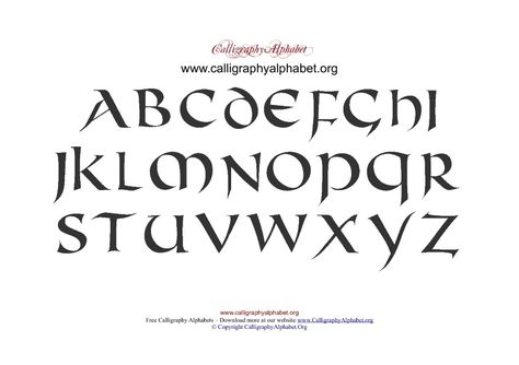 These Celtic / old Irish themed alphabets can be used for many types of projects and scrapbooking. Description from calligraphyalphabet.org. I searched for this on bing.com/images Viking Lettering, Irish Calligraphy, A To Z Calligraphy, Z Calligraphy, Celtic Calligraphy, Calligraphy Alphabets, Celtic Alphabet, Old Fashioned Fonts, English Calligraphy