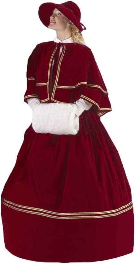 Amazon.com: Women's Charles Dickens Caroler Costume : Clothing, Shoes & Jewelry Victorian Christmas Dress, Dickens Dress, Carolers Christmas, Victorian Fashion Dresses, Christmas Carolers, Victorian Era Fashion, Black Halloween Dress, A Christmas Carol, Christmas Clothes