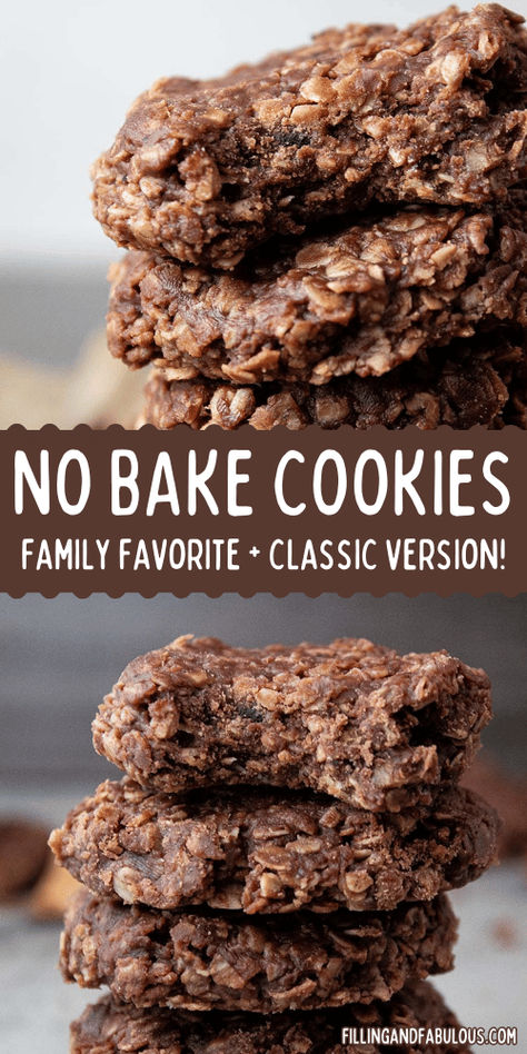 Say hello to mouthwatering chocolate peanut butter No Bake Cookies! This leveled-up version of the classic cookie recipe is a huge favorite in my household, but I'll share how to make the original as well. You will love this easy cookie recipe! Chocolate Peanut Butter Drop Cookies, Chocolate Nobake Cookies Recipe, No Bake Chocolate Peanut Butter Cookies, Chocolate Peanut Butter No Bake Cookies, Classic No Bake Cookies, No Bake Cookies Recipe Peanut Butter, Boiled Cookies, Chocolate Peanut Butter No Bake, Peanut Butter No Bake Cookies