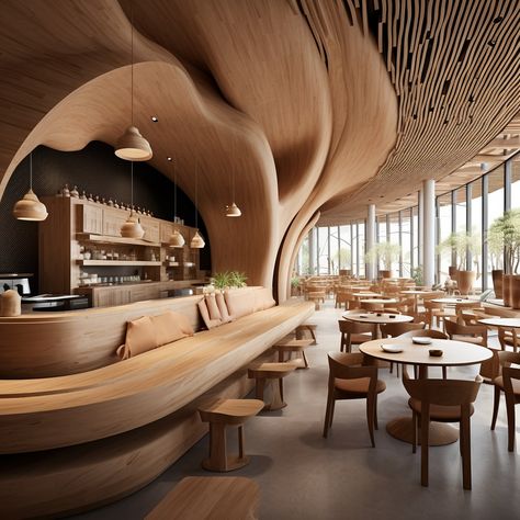 Wooden Cafe Design, Wooden Cafe, Tourism Design, Interior Design Boards, Wooden Furniture, Cafe Bar, Board Design, Cafe Design, Dining Experiences