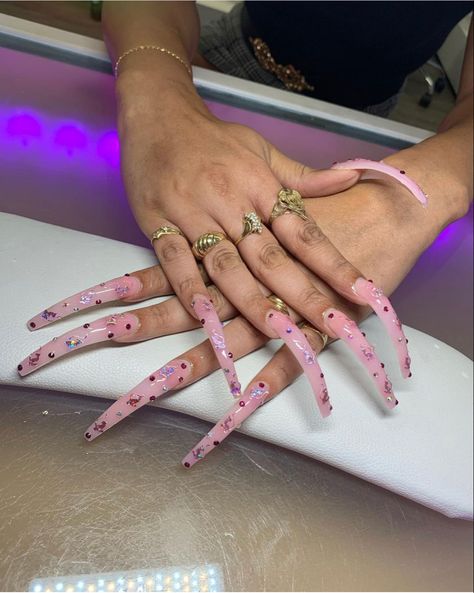 Xl Curved Nails, Xxl Curved Nails, Nails Long Square, Poppin Nails, Fye Nails, Nails Unique, Curved Nails, Gel Acrylic Nails, Diy Acrylic Nails