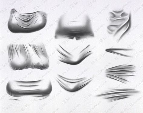 Procreate Creases Brushes. Procreate Folds Stamps. Procreate Texture Clothes Digital Brush - Etsy Body For Design Clothes, Procreate Fabric Brushes, Clothes Ideas For Drawing, How To Draw Fabric Texture, Clothing Ideas Drawing, Basic Shading, Skin Shading, Procreate Ideas, Drawing Highlights