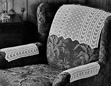 Checker Filet Chair Set Pattern #7038 Crochet Chair, Spool Chair, Hanging Chair Indoor, Cheap Adirondack Chairs, Chair Back Covers, Crochet Dollies, Chevron Stitch, Patterned Chair, Vintage Crochet Patterns