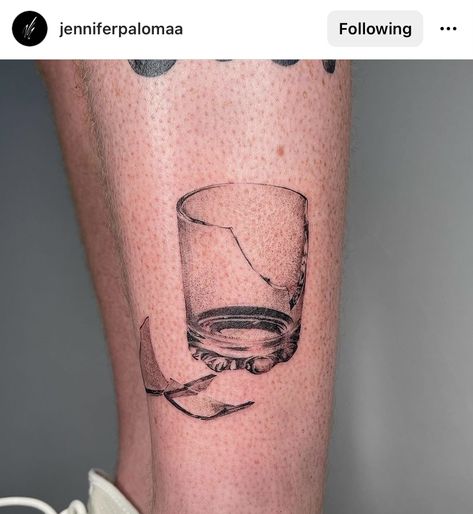 Broken Glass Tatoos Ideas, Glass Of Water Tattoo, Long Tattoos, Shading Tattoo, Micro Realism, Roots Tattoo, Body Board, Hyper Realistic Tattoo, Cherub Tattoo