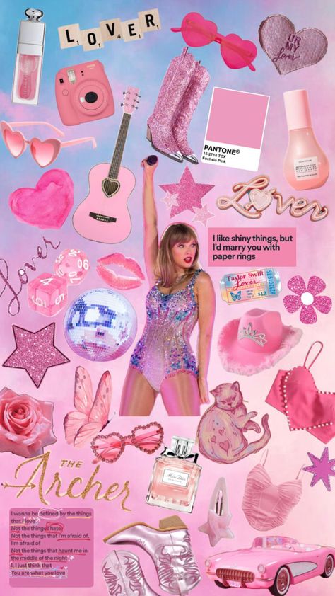 #lover #lovertaylorswift #loverera #loveralbum #loveraesthetic #taylorswift #taylornation #tayloralisonswift Dexter Charming, Pink Scrapbook, Taylor Swift Birthday Party Ideas, Taylor Swift Drawing, Taylor Swift Lover, Aesthetic Objects, Taylor Swift Birthday, Estilo Taylor Swift, Birthday Scrapbook