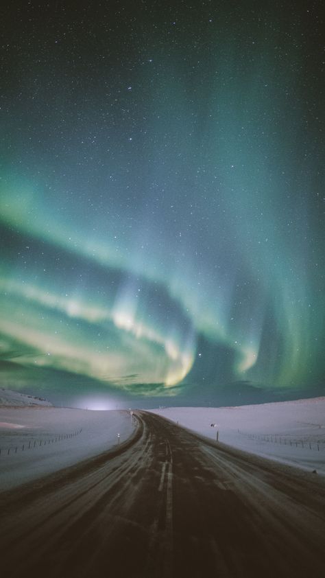 Northern Lights, road, night out, 720x1280 wallpaper Nature Art Inspiration, Iphone Wallpaper Scenery, Iphone Wallpaper High Quality, Northern Lights Wallpaper, Top Iphone Wallpapers, Northern Lights Photo, Wallpaper Diy Crafts, Northern Lights Viewing, Magic Photography