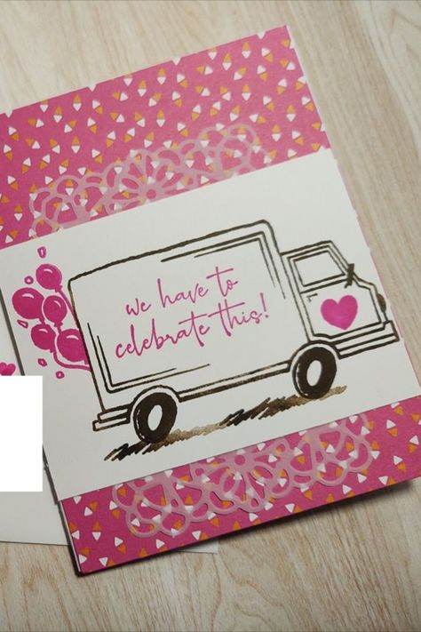 Stampin Up Love You Lots Cards, Stampin Up Full Of Love Stamp Set, Stampin Up Most Adored, Stampin Up Trucking Along Valentine, Santa’s Delivery Stampin Up Cards, Baby Shower Card, Retirement Cards, Pink Cards, Baby Shower Cards