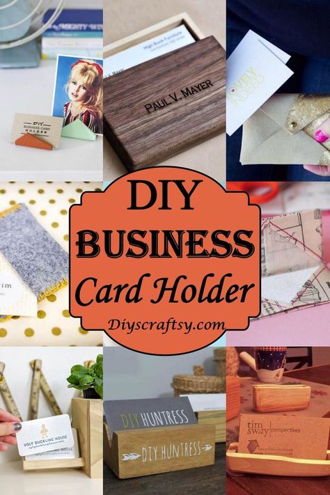 DIY Business Card Holder Ideas To Inspire You Business Card Holder Ideas, Diy Business Card Holder, Card Holder Ideas, Card Holder Diy, Wood Business Card Holder, Business Card Wallet, Business Card Displays, Wood Business Cards, Business Card Stand