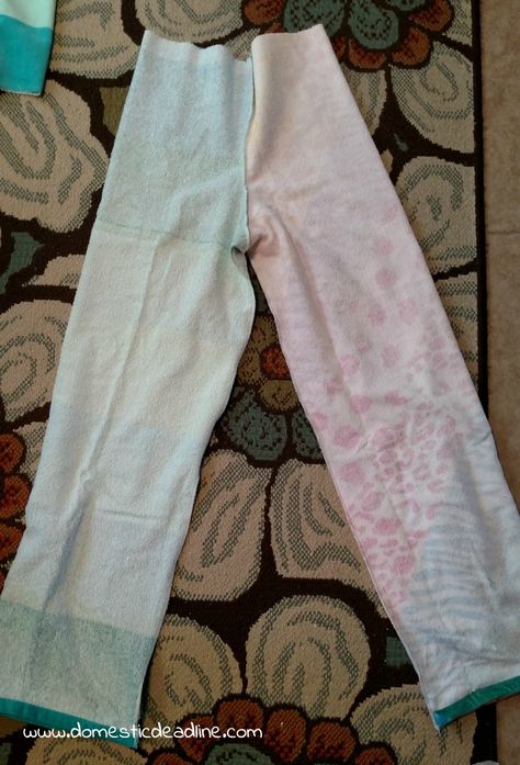 Towel Pants, Diy Towels, Santa Bags, Pinking Shears, Towel Crafts, Swim Towel, Beach Diy, Swim Pants, Small Sewing Projects