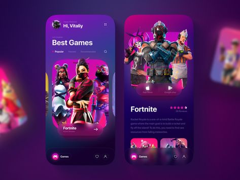 Game App Design, Game Website, Ux Design Principles, Ux Design Mobile, Rumah Minecraft Sederhana, Mobile App Games, Mobile App Design Inspiration, App Interface Design, Powerpoint Design Templates