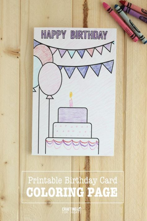 Printable Birthday Cards Coloring Page - a fun birthday card for you to color in! Coloring Birthday Cards, Kartu Ulang Tahun Diy, Happy Birthday Drawings, Grandma Birthday Card, Happy Birthday Cards Handmade, Happy Birthday Cards Diy, Creative Birthday Cards, Cool Birthday Cards, Birthday Coloring Pages