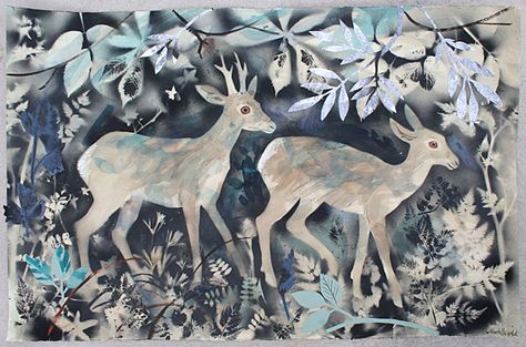 Emily Sutton, Mark Hearld, Angie Lewin, Walter Crane, Art Greeting Cards, Vintage Deer, Popular Art, Big Art, Unique Paintings