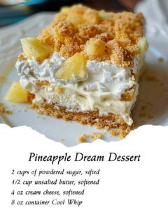 Pineapple Dream Dessert Chocolate Lasagna Recipe, Pineapple Dream, Pineapple Dream Dessert, Dream Dessert, Oatmeal Raisin Cookies Chewy, Chocolate Lasagna, Diy Easy Recipes, Potluck Desserts, Cream Cheese Desserts