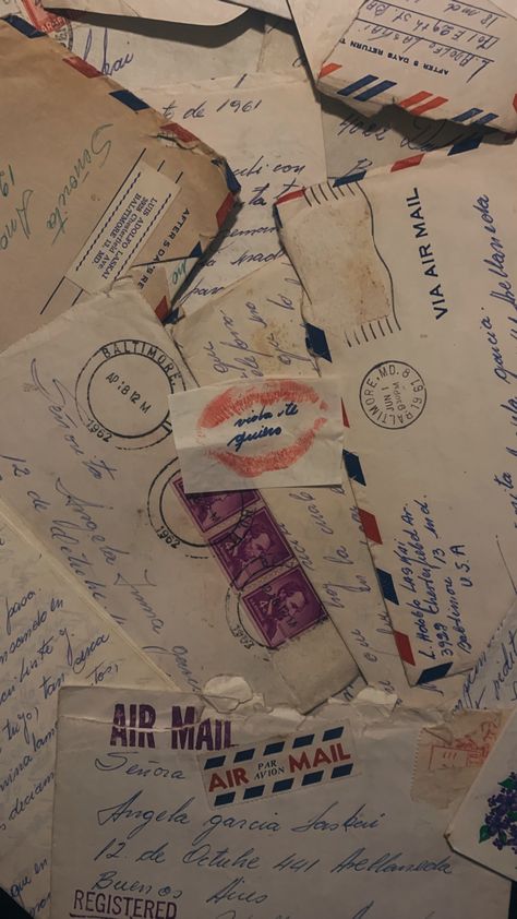 Fan Mail Aesthetic, Love Letter Photography, Love Letter Collage, Old Love Letters, 1950s Love, 60s Love, Letter Aesthetic, Firefighter Photography, Newspaper Letters