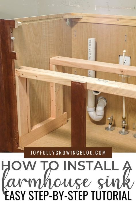 This step-by-step tutorial will make your DIY farmhouse sink installation easy! Complete with pictures showing how to cut the cabinets for the apron front. Farmhouse Sink Installation, Farmhouse Sink Faucet, Model Dapur, Best Kitchen Sinks, Best Kitchen Design, Apron Sink, Kabinet Dapur, An Apron, Farm Sink