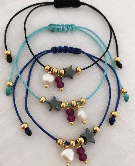 Cord Bracelet Diy, Bracelets With Beads, Pretty Gifts, Handmade Anklets, Trendy Bracelets, Beaded Necklace Diy, Diy Bracelets Easy, Beads Bracelet Design, Handmade Fashion Jewelry