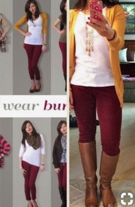 d72fbbccd9fe64c3a14f85d225a046f4desc50652230ri Mustard Fashion, Mustard Cardigan, Maroon Pants, Burgundy Pants, Jewelry Tips, Yellow Jewelry, Color Jewelry, Red Pants, Fashion Streetwear