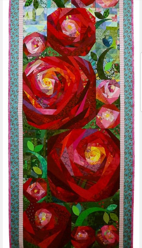 Workshop Projects, Quilt Modernen, Rose Quilt, String Quilts, Flower Quilts, Landscape Quilts, Flower Quilt, Paper Piecing Quilts, Floral Quilt