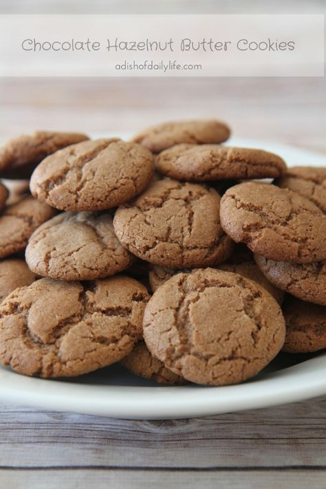 Chocolate Hazelnut Butter Cookies - a new twist on an old family favorite! Kiss Cookie Recipe, German Cooking, Hazelnut Butter, Butter Cookies Recipe, Crumpets, Energy Balls, Butter Recipe, Chocolate Hazelnut, Tea Cakes