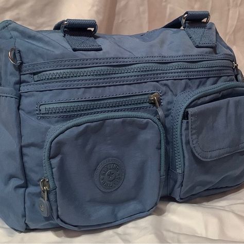 EUC Kipling Lightweight Blue Diaper Bag Messenger Bag Kipling, Kipling Messenger Bag, Monkey Keychain, Kipling Handbags, Kipling Bags, Cute Bags, Hand Bags, Diaper Bag, Messenger Bag